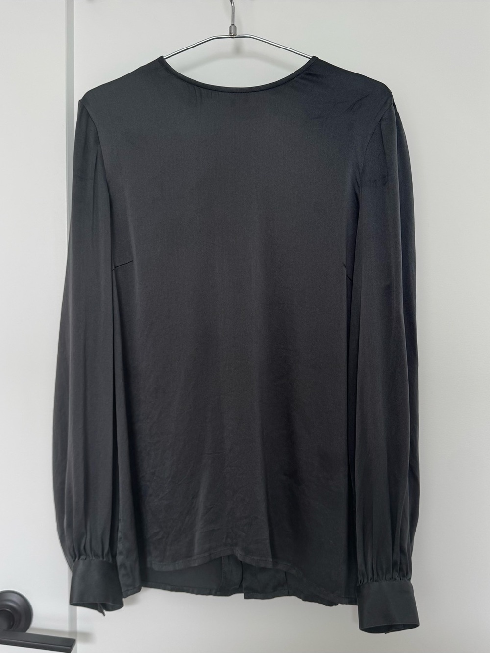 Ognibene Zendman Neiman Marcus Vintage Silk Blouse Made in Italy Gray Size 8